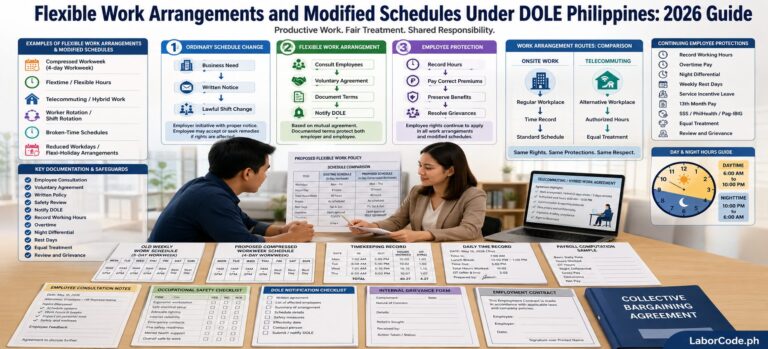 Sure! Please provide the response you want shortened about Flexible Work Arrangements or Modified Schedules under DOLE.
