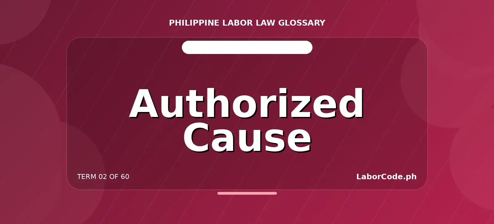 Featured graphic for Authorized Cause in the LaborCode.ph Philippine labor law glossary.