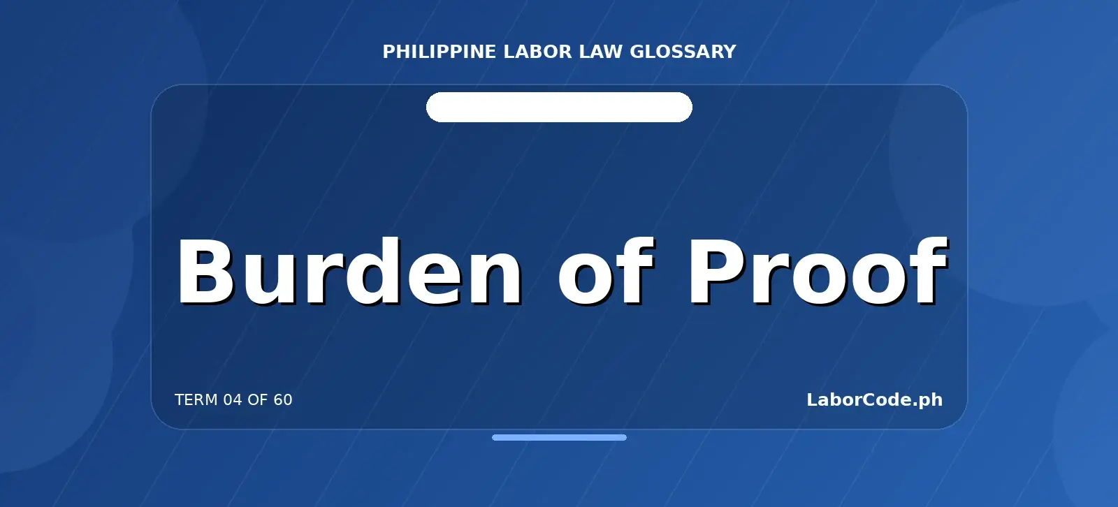 Featured graphic for Burden of Proof in the LaborCode.ph Philippine labor law glossary.