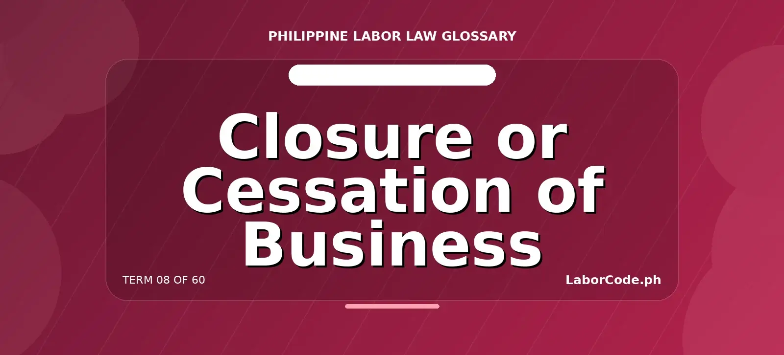 Featured graphic for Closure or Cessation of Business in the LaborCode.ph Philippine labor law glossary.