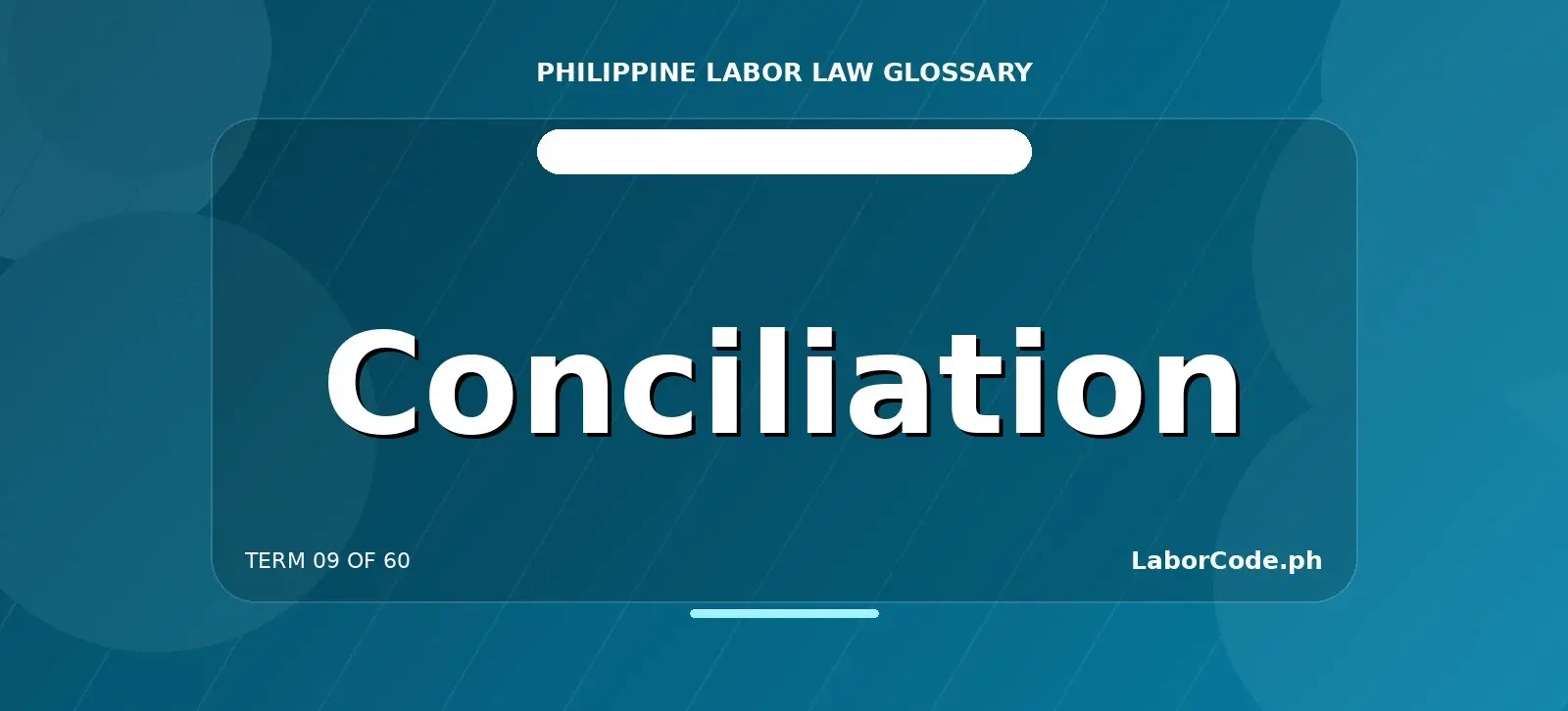Featured graphic for Conciliation in the LaborCode.ph Philippine labor law glossary.