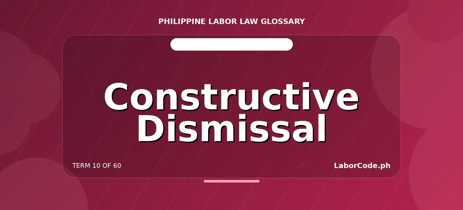Featured graphic for Constructive Dismissal in the LaborCode.ph Philippine labor law glossary.