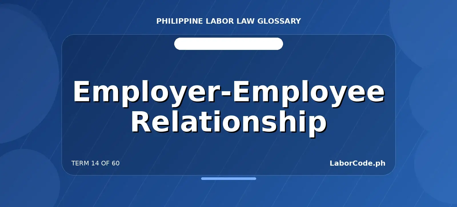 Featured graphic for Employer-Employee Relationship in the LaborCode.ph Philippine labor law glossary.