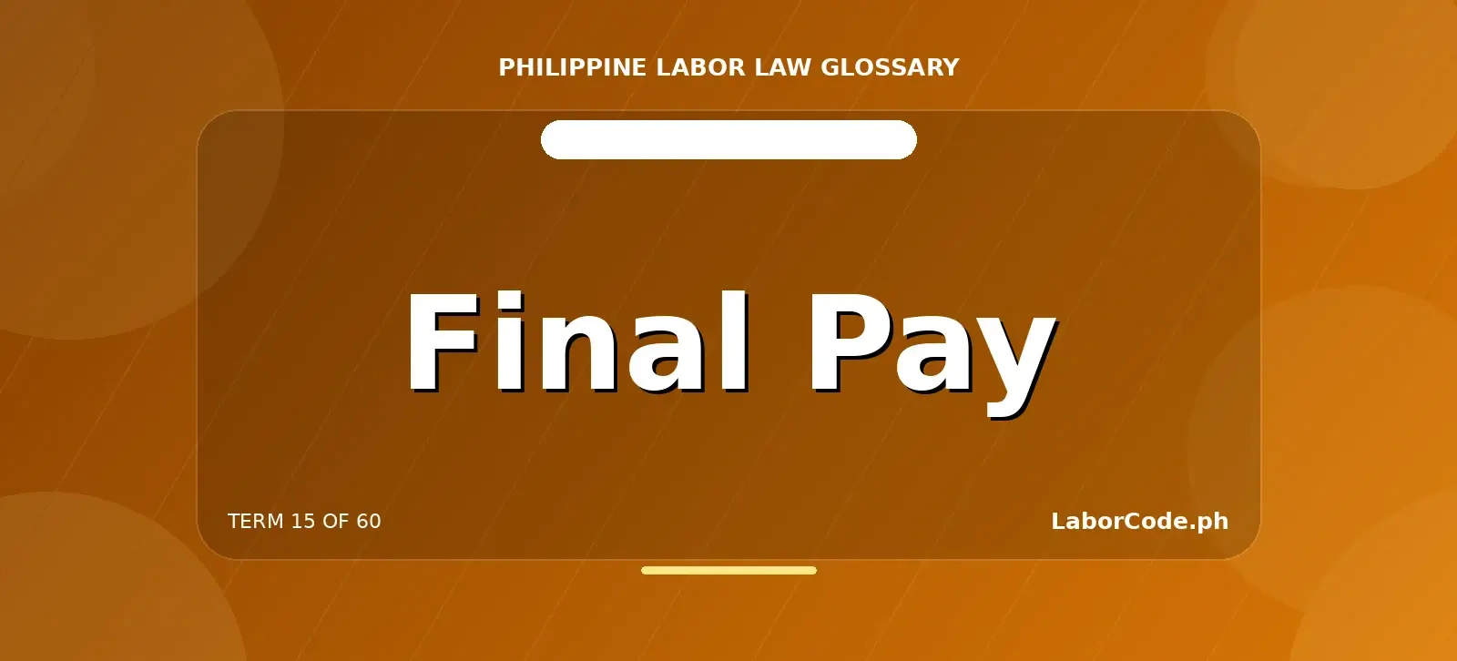 Featured graphic for Final Pay in the LaborCode.ph Philippine labor law glossary.