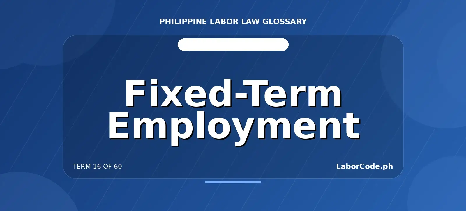 Featured graphic for Fixed-Term Employment in the LaborCode.ph Philippine labor law glossary.