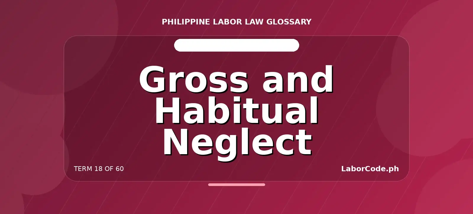 Featured graphic for Gross and Habitual Neglect in the LaborCode.ph Philippine labor law glossary.