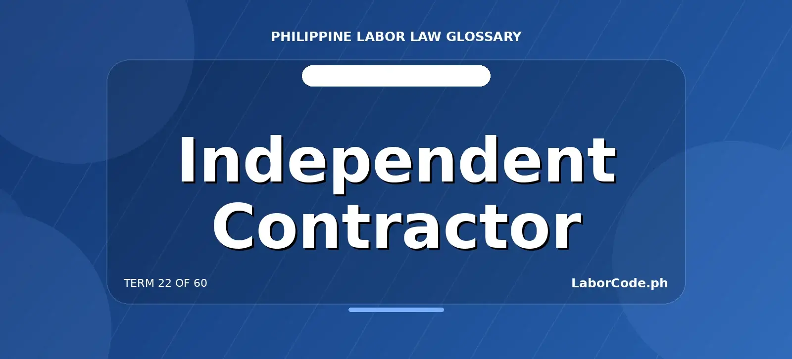 Featured graphic for Independent Contractor in the LaborCode.ph Philippine labor law glossary.