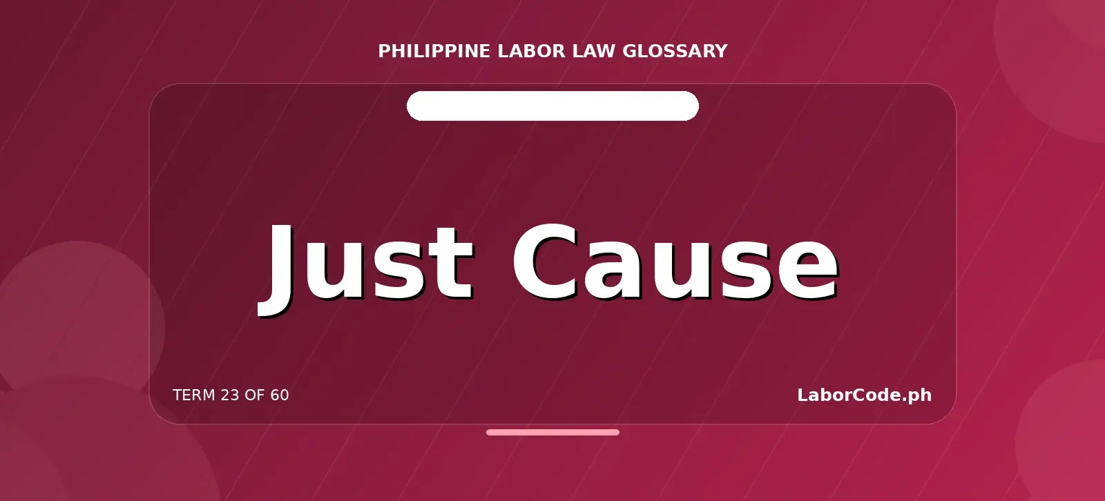 Featured graphic for Just Cause in the LaborCode.ph Philippine labor law glossary.
