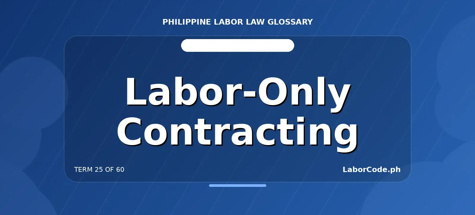 Featured graphic for Labor-Only Contracting in the LaborCode.ph Philippine labor law glossary.