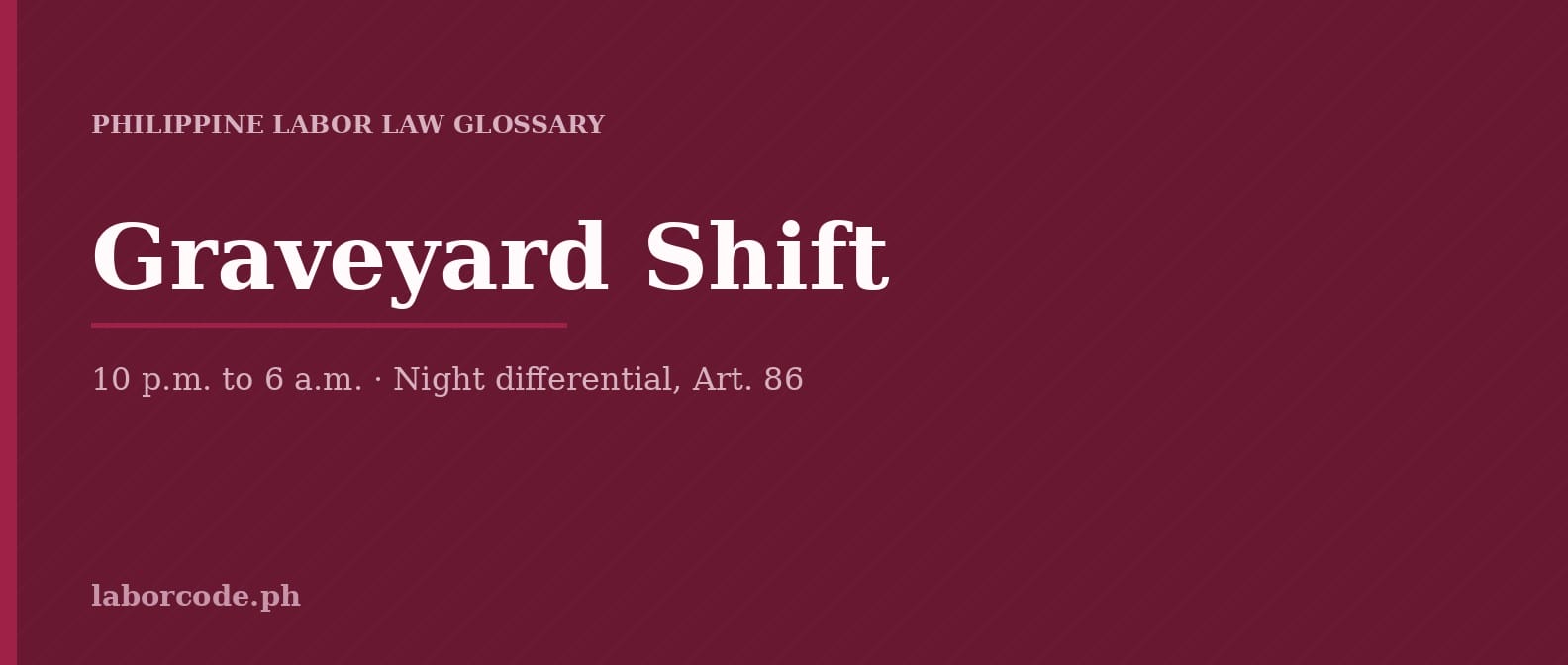 Featured graphic for Graveyard Shift in the LaborCode.ph Philippine labor law glossary.
