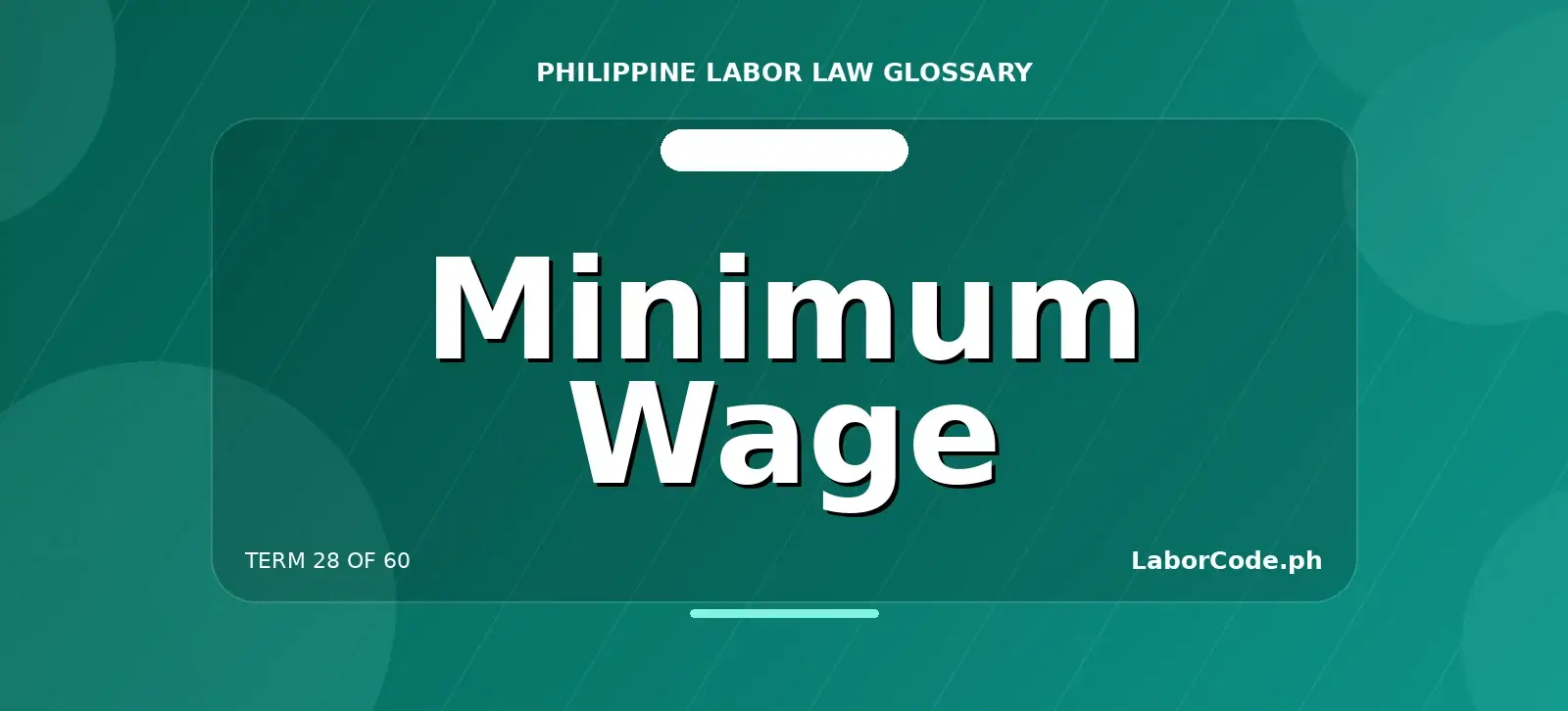 Featured graphic for Minimum Wage in the LaborCode.ph Philippine labor law glossary.