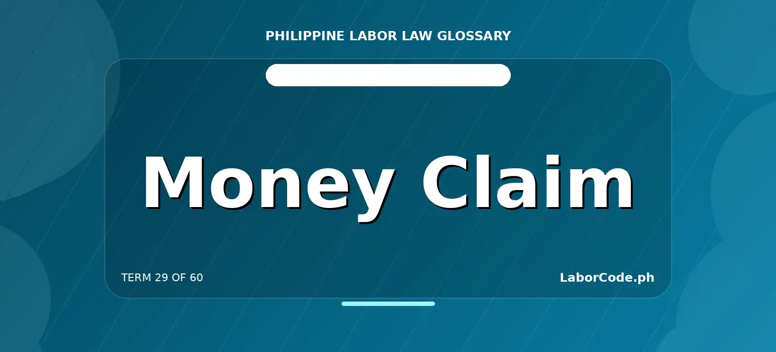 Featured graphic for Money Claim in the LaborCode.ph Philippine labor law glossary.