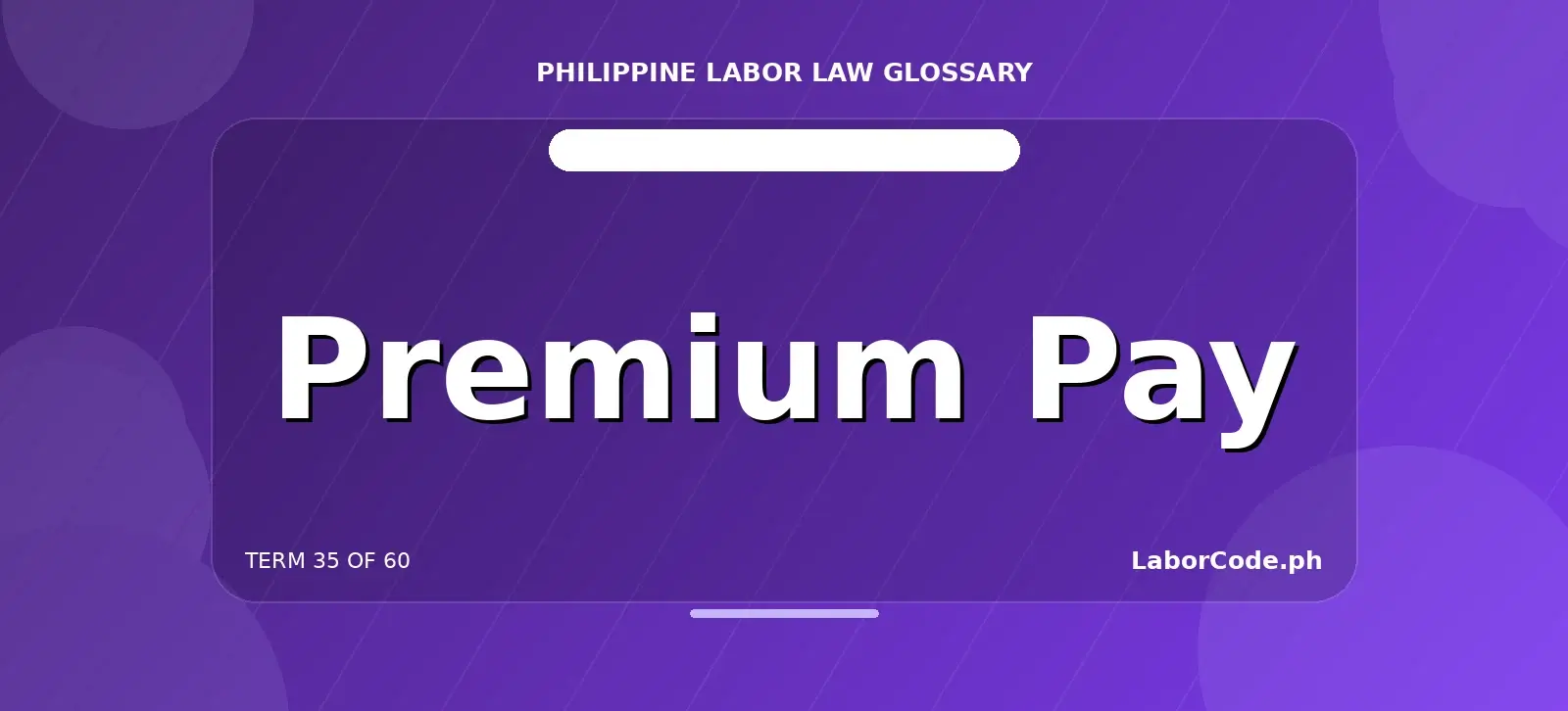 Featured graphic for Premium Pay in the LaborCode.ph Philippine labor law glossary.