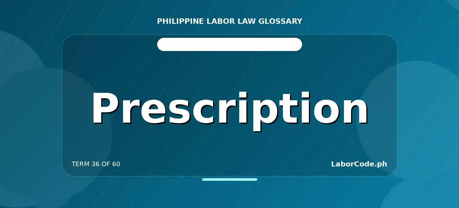 Featured graphic for Prescription in the LaborCode.ph Philippine labor law glossary.