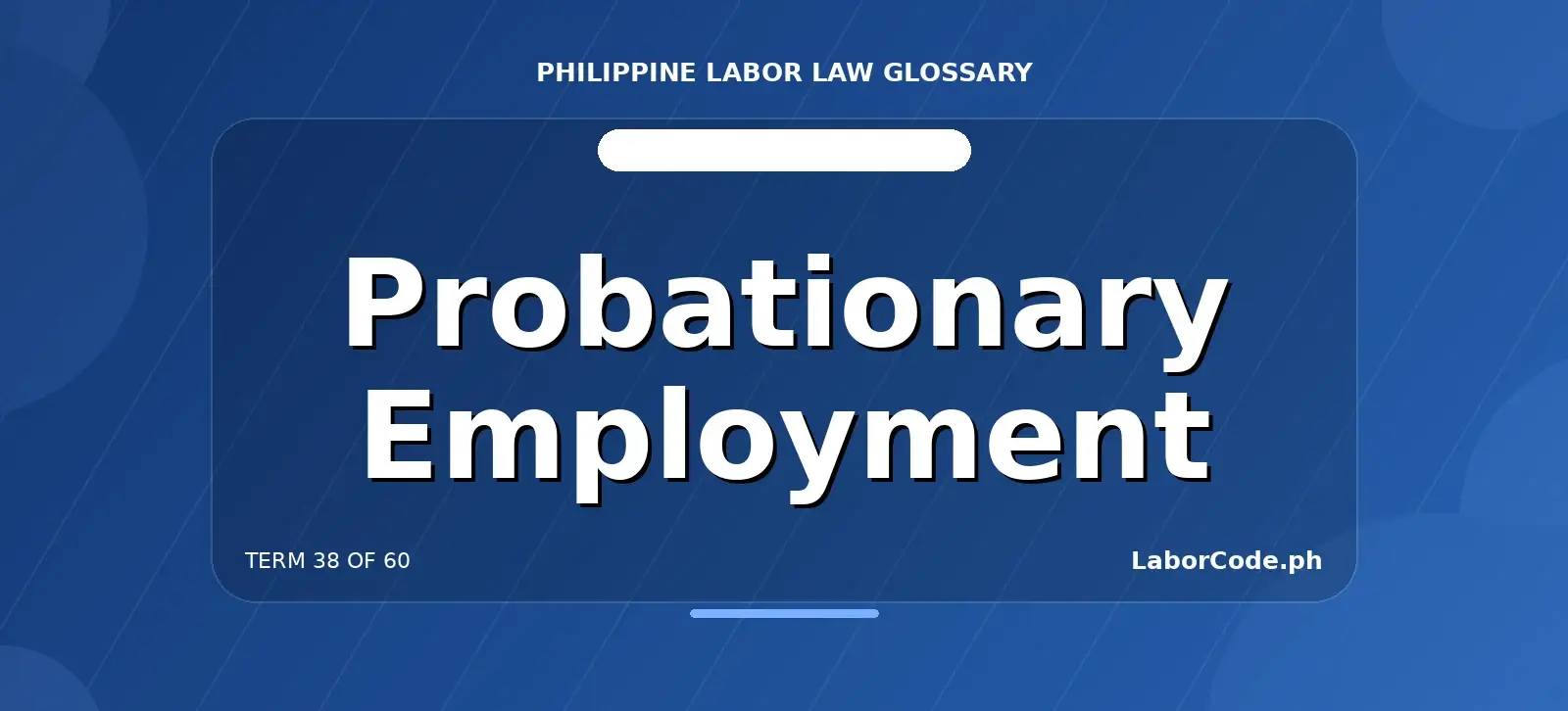 Featured graphic for Probationary Employment in the LaborCode.ph Philippine labor law glossary.