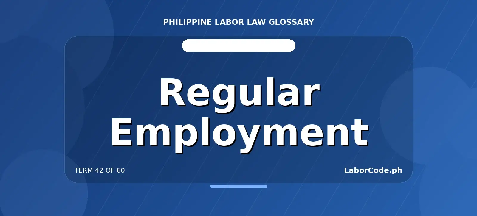 Featured graphic for Regular Employment in the LaborCode.ph Philippine labor law glossary.