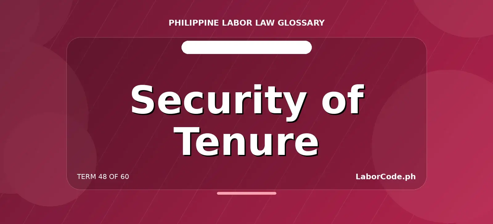 Featured graphic for Security of Tenure in the LaborCode.ph Philippine labor law glossary.