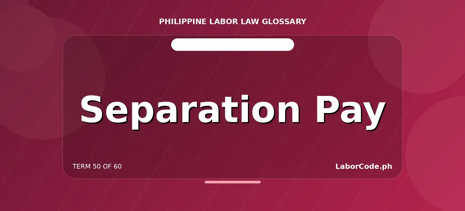 Featured graphic for Separation Pay in the LaborCode.ph Philippine labor law glossary.