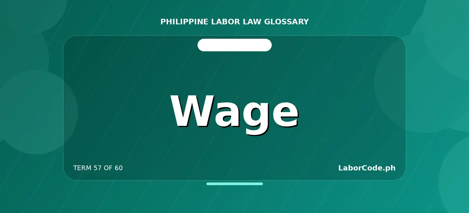 Featured graphic for Wage in the LaborCode.ph Philippine labor law glossary.