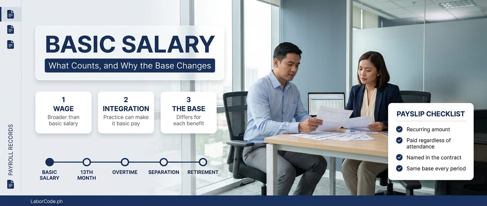Basic salary guide: wage is broader, integration by practice, and a different base for each statutory benefit