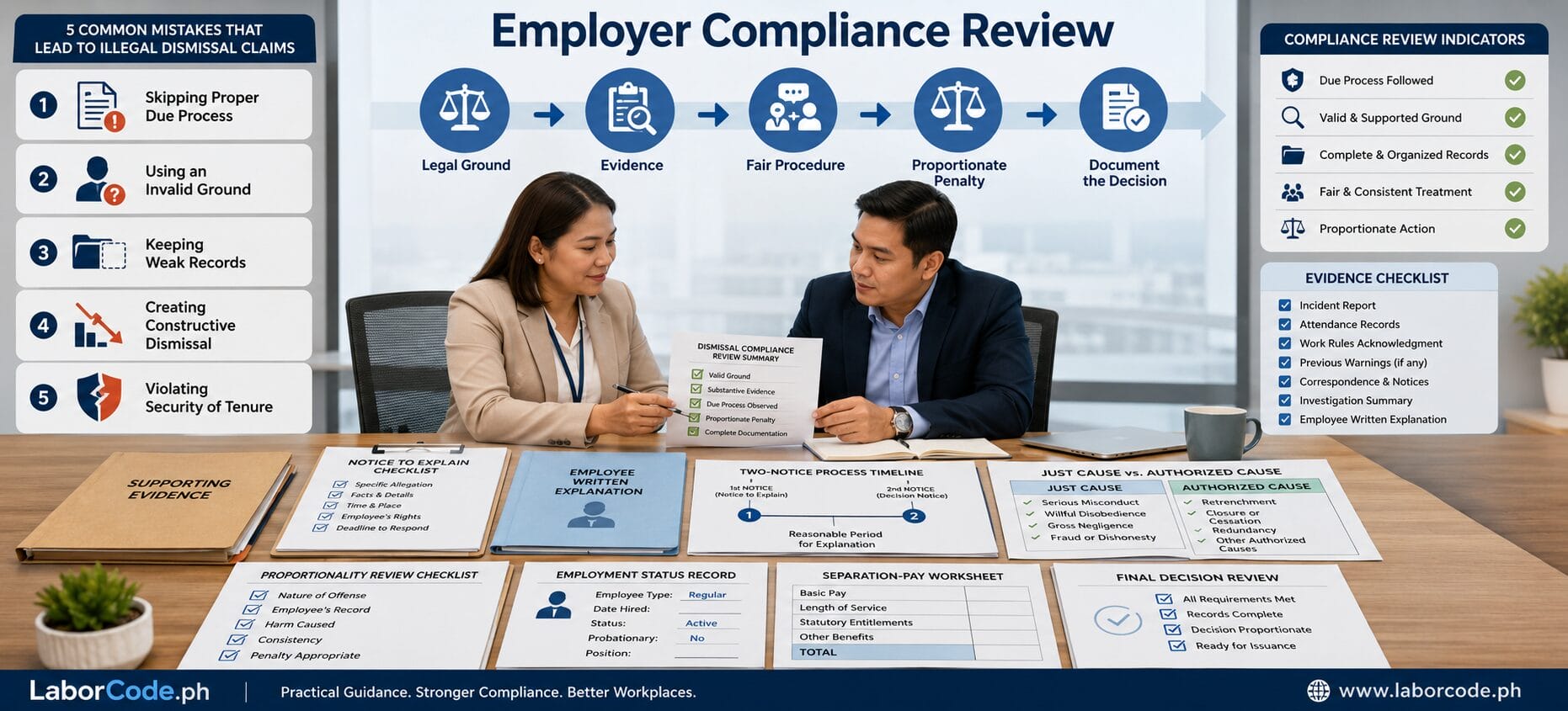 Employers must heed the twin-notice rule to avoid common employer mistakes in illegal dismissal claims.